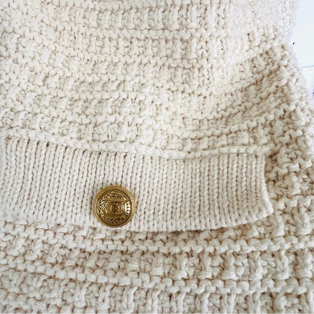 Zara Cream Cardigan Sweater - Cotton Blend Knit. Size L. - Picture 11 of 14